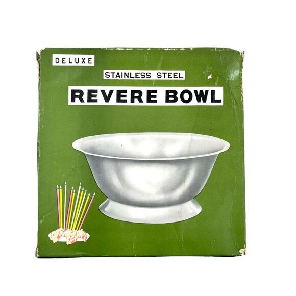 Deluxe Stainless Steel Revere Bowl Vintage In Box MCM Mid Century Modern - Picture 8 of 9